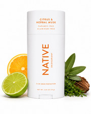 New Native Natural Deodorant Unisex Citrus Herbal Musk Scent 2.65oz/75G