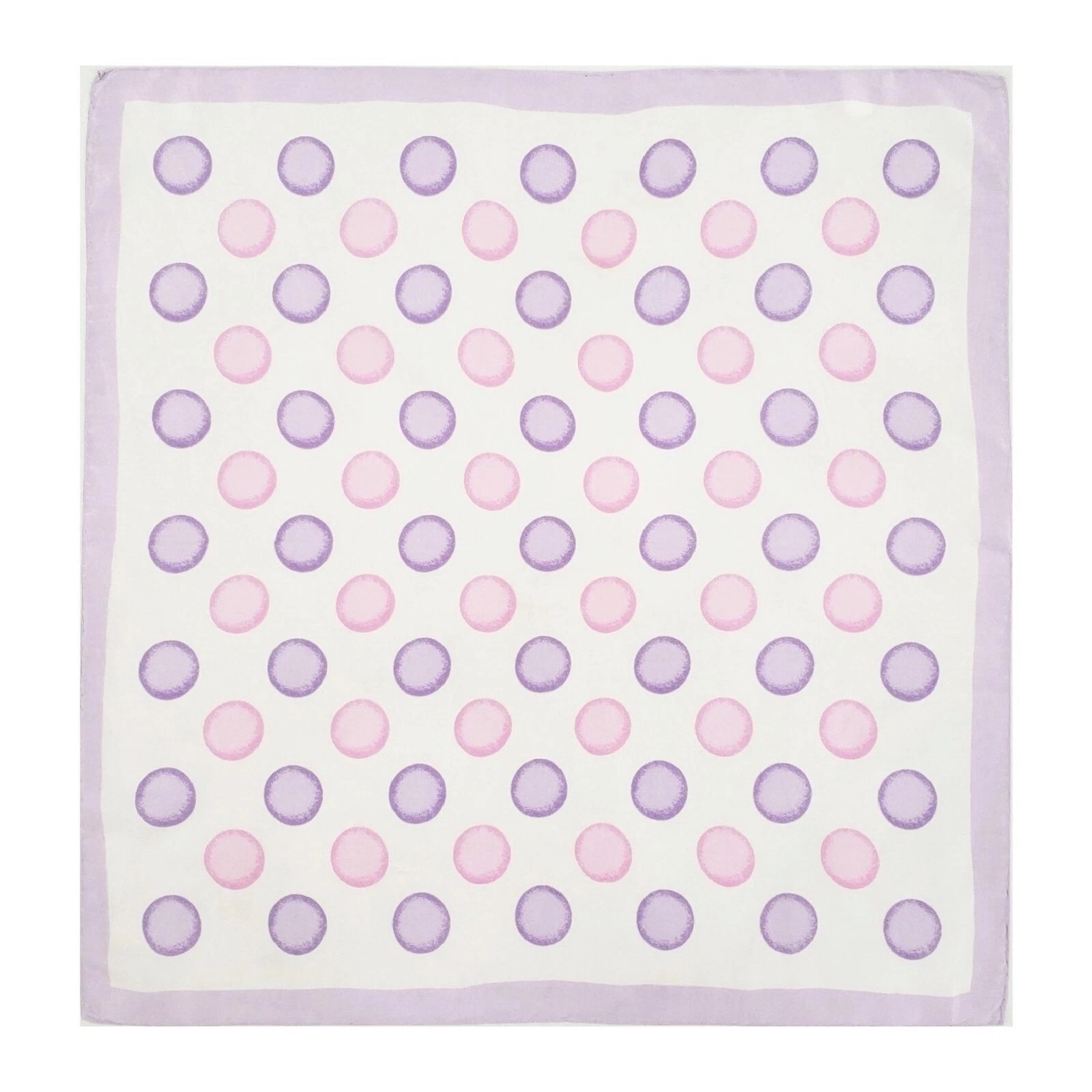 Foulard carré carré en mousseline de soie imprimé point rose doux lavande 20