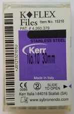 *6-Pieces* Kerr K-Flex Hand Files Size-10 Length 30mm 15210