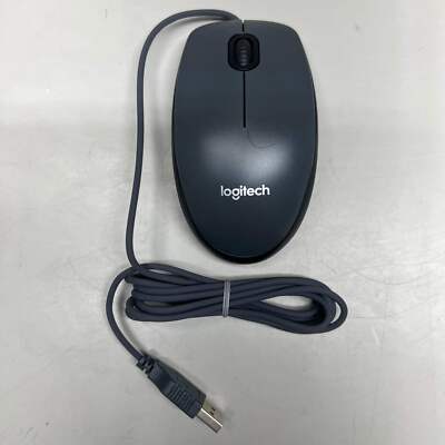 LOGITECH Full-Size USB Wired Mouse 4.5'' x 2.5'' Black M100