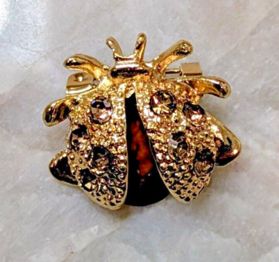 LADYBUG JELLYBELLY PIN, Insect, Bug Accessory, Brown, Crystals