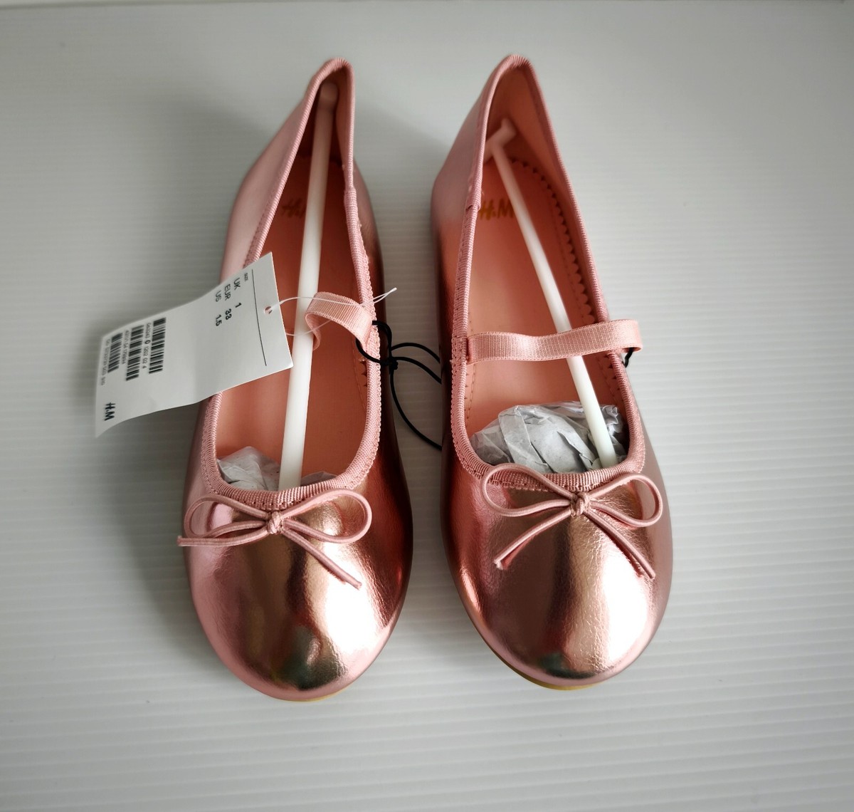 New H&M Girls Ballet Pumps Pink size UK1 EUR33 UK