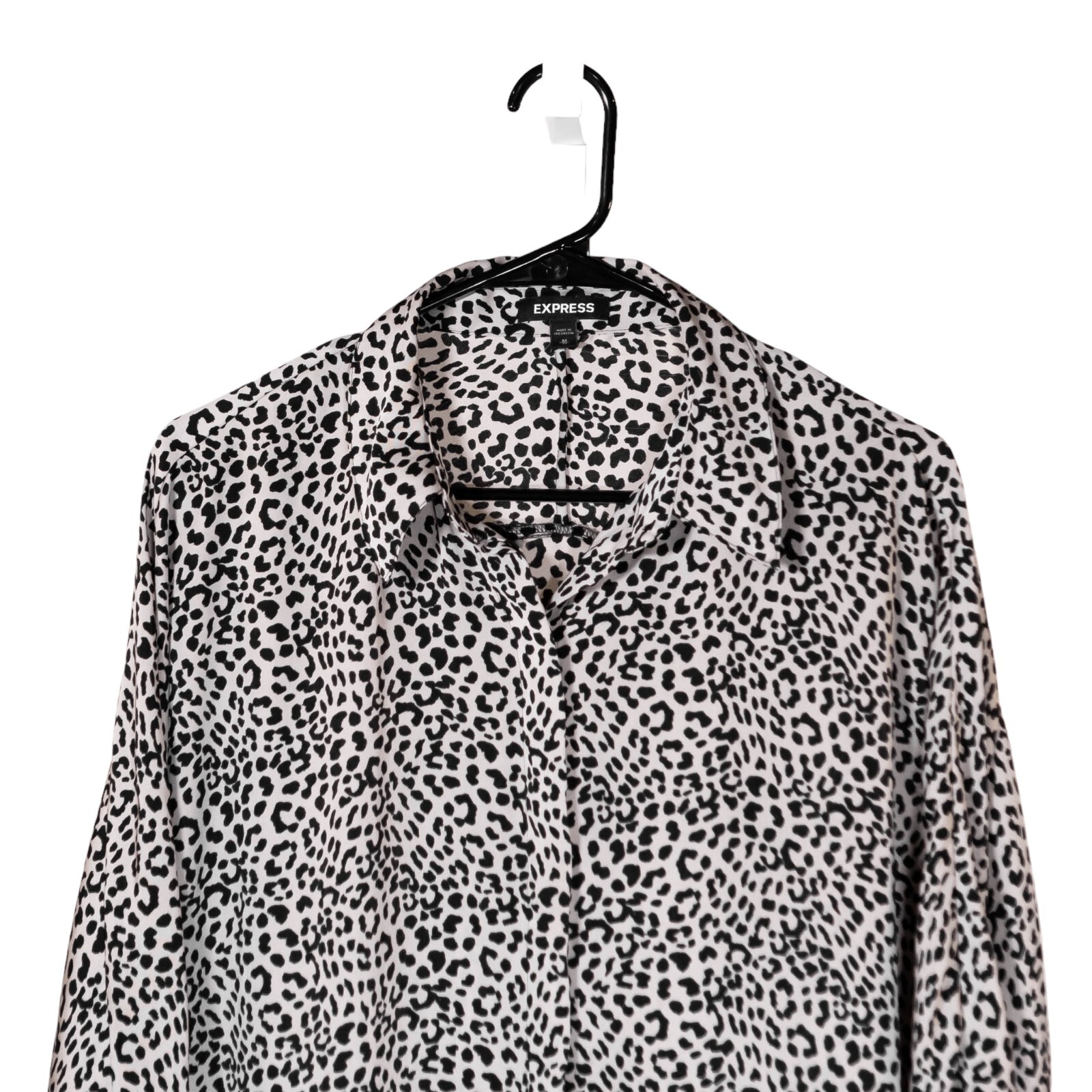 Express Womens Medium Leopard Print Button Up Blo… - image 5