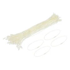 Polyester Rope Hang Tag String Snap Lock 190mm,0.5mm 100 Pcs,Beige