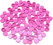 Lego 100 New Dark Pink Tiles Round 1 x 1 Flat Smooth Pieces