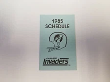 Oakland Invaders 1985 USFL Football Pocket Schedule - Team