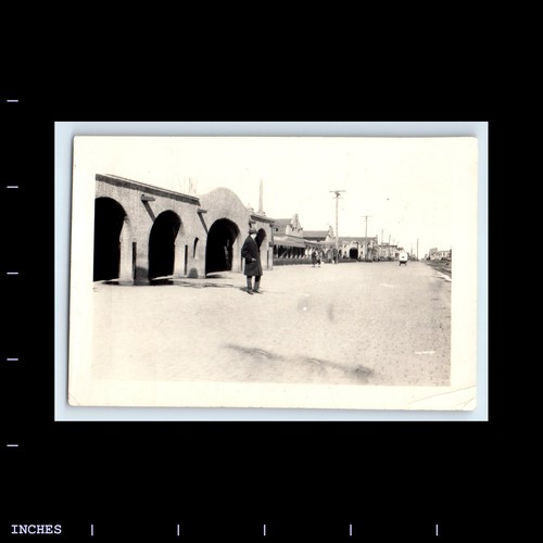 Old Vintage Photo MAN ALBUQUERQUE NEW MEXICO RAILROAD DEPOT TRAIN