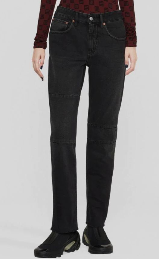 パンツ MM6 MAISON MARGIELA Women Straight Pants S62MU0069M30018 962 Mm6 Maison Margiela Straight Pants Woman Black In Cotton