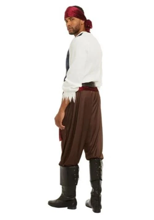Pirate Rogue - Buccaneer - Brown/Blue - Costume - Men - 4 Sizes - Image 2 of 3