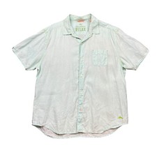 Tommy Bahama Shirt Mens XL Extra Large Mint Green Button Up Short Sleeve Camp