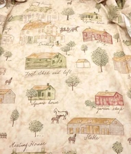 Raymond Waites Mill Creek Fabric 2 Yds Stable Country Buildings Ranch School