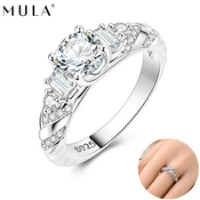 MULA European Sparkling Woven Finger Ring for Women Jewelry 925 Sterling Silver