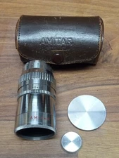 Vintage Tele-Amitar 8mm 1.5"  1-1/2" F=1.4 Tele-photo lens with case *Clean*
