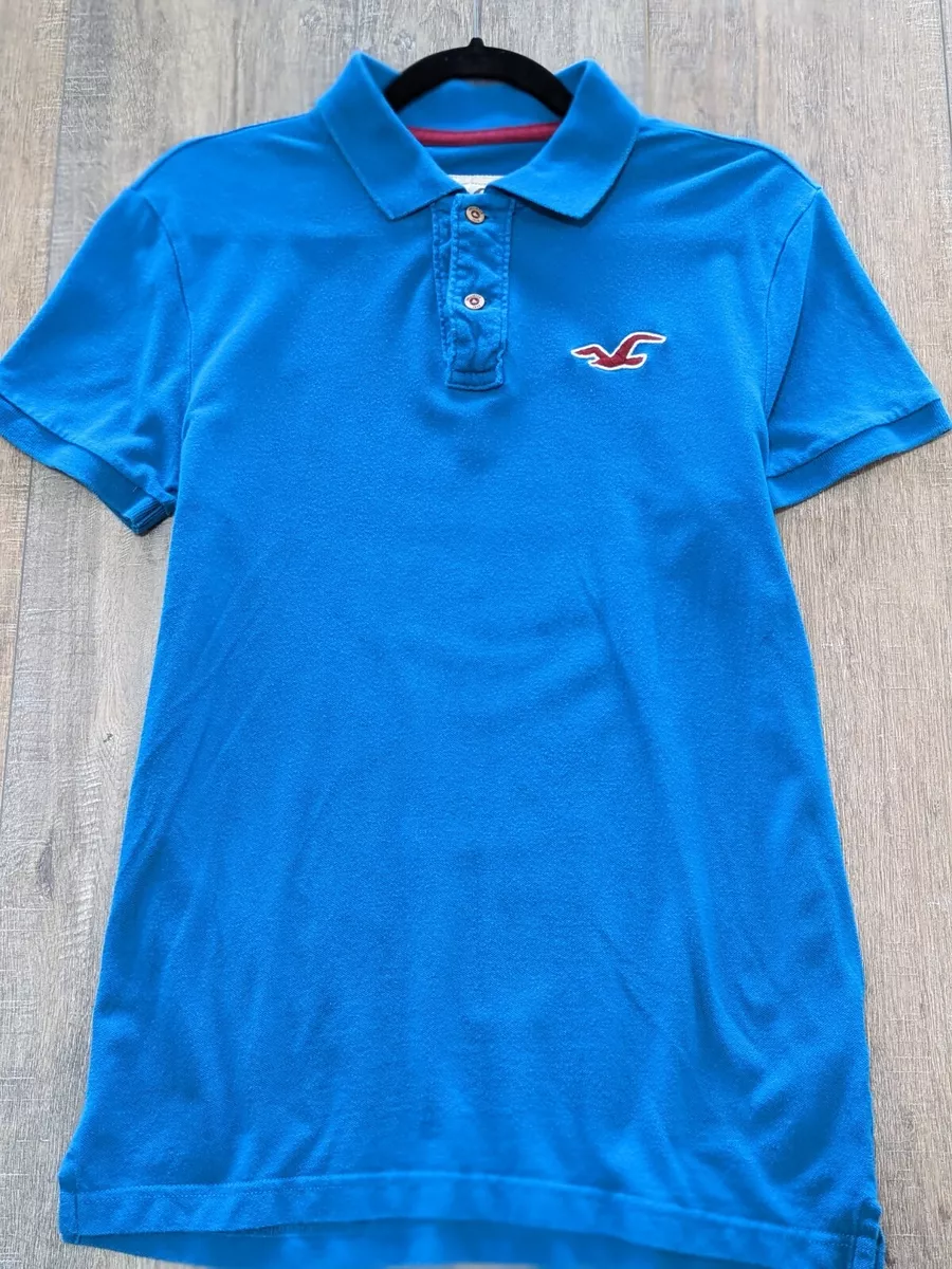 Hollister blue sales polo shirt