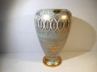 MCM Stangl Art Pottery Model 5022 Vase Hollywood Regency Style, 8", in Gold/Aqua