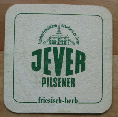 Alter Bierdeckel Jever Pilsener friesisch-herb