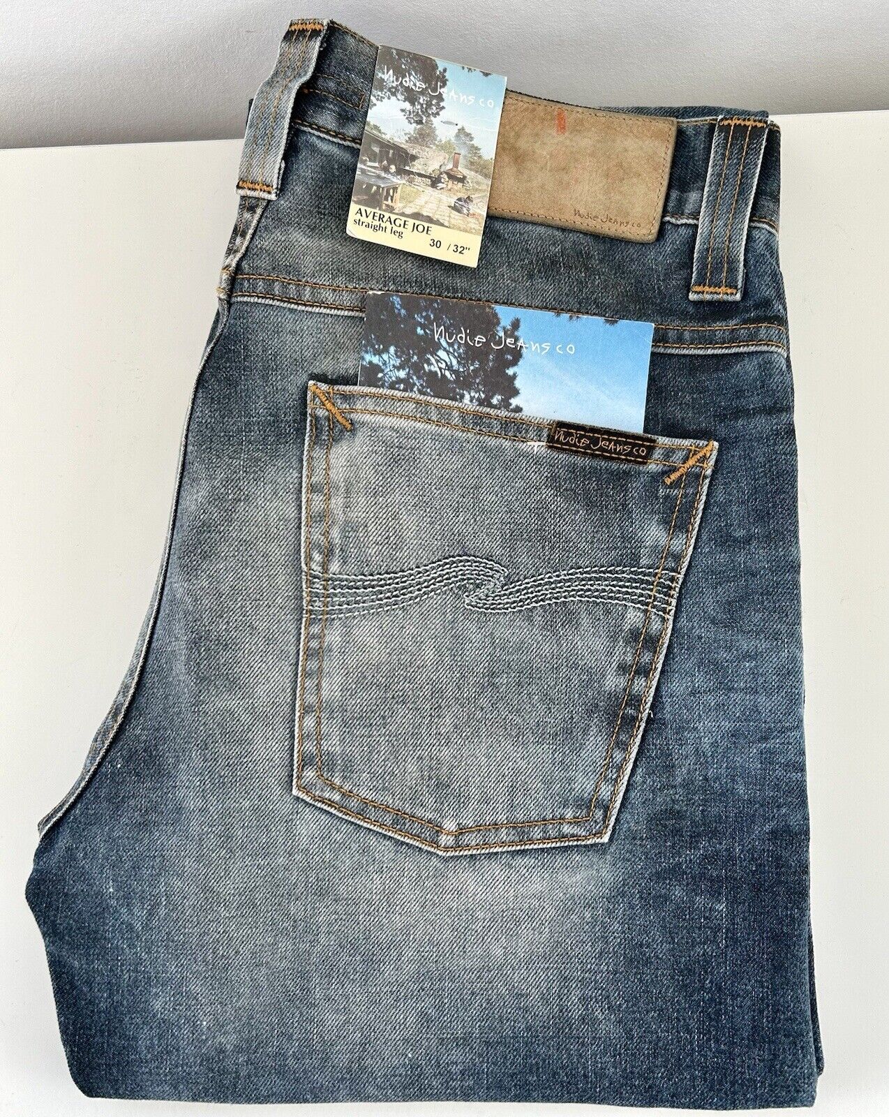 Nudie Jeans Average Joe Used Blackcoated Blau Herren Gr. W30 L32