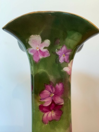 Vintage Hand Painted Limoges Vase Pair - Picture 5 of 10