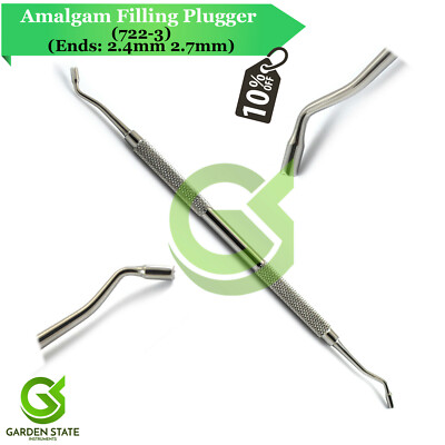 Plugger Lisse Dentaire 722-3 - Instrument à Double Extrémité 2.4mm/2.7mm Pour Amalgame Et Restauration
