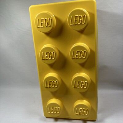LEGO Storage Brick Case 8 Stud Large Yellow Container Plastic Bin Box Empty 14x7