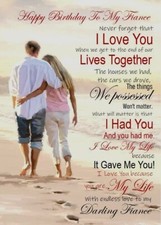 'Happy Birthday to my Fiance' - A5 Card for Him Male Fiance With Love
