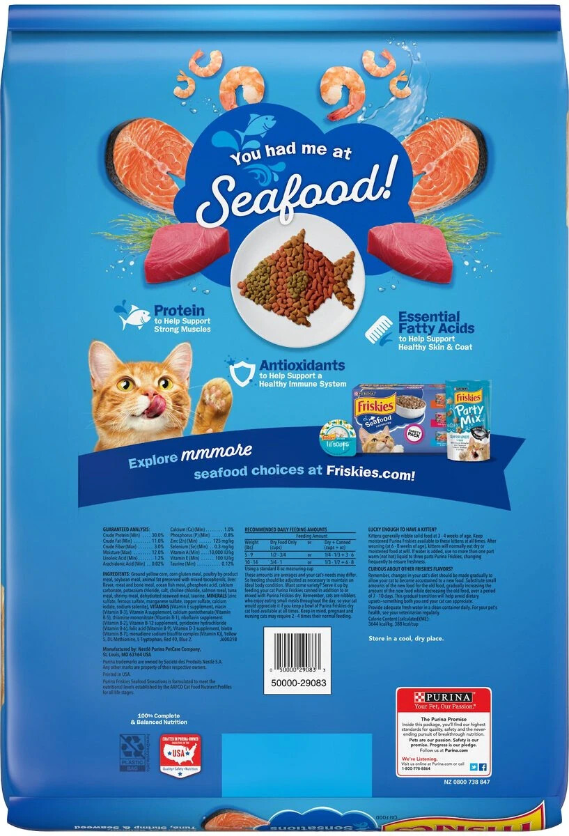 3 Pack Purina Friskies Seafood Sensations Dry Cat Food, 22Lb Bags Freeship  | eBay