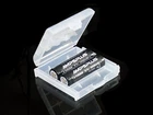 2x Ampsplus 14500 1250mAh 3.7V Rechargeable Batteries Flat Top 3A + Storage Case