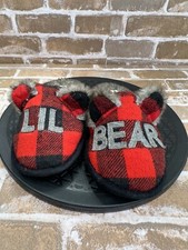 DEARFOAMS COZY COMFORT LIL BEAR SLIPPERS Boys Girls Toddler Size 13 Youth Size 1