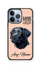 Custom Black Labrador Dog Face Personalized Phone Case Cover for iPhone Samsung