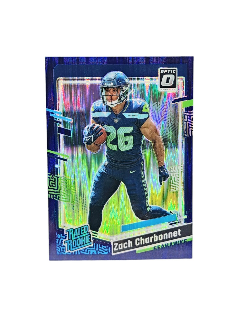 Zach Charbonnet 2023 Donruss Optic Purple Shock Rated Rookie #294 Seahawks