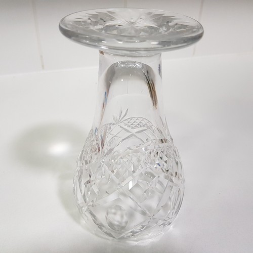 Thomas Webb Art Deco Crystal Cut Glass 15cm Vase Footed England 1920s etching - Picture 16 of 20