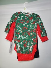 Carter's Baby Girl 3 Piece Set, 2 Bodysuits  1 Pants, Size 3 Months 3M NWT.
