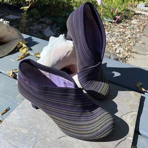 Hi Heel Purple Brown Ankle Bootie Women 