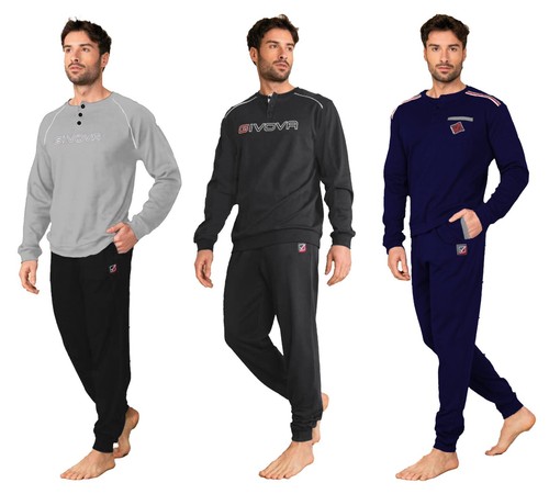 pigiama uomo GIVOVA HOMEWEAR invernale COTONE CALDO interlock tuta serafino