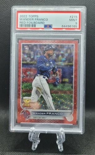 2022 TOPPS SERIES 1 WANDER FRANCO PSA 9 Red Foil /199 ROOKIE CARD SP #215
