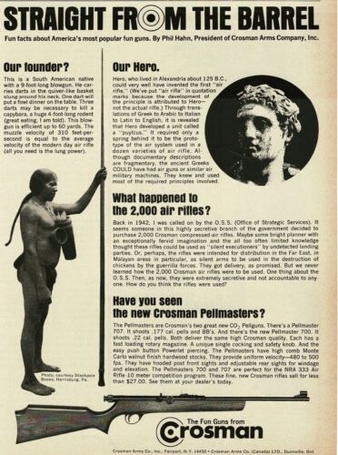 1968 CROSMAN Pellmasters CO2 Pellguns pellet rifle Fun Facts Vintage Print Ad