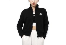 PUMA Iconic T7 Full Zip Track Jacket Womens Black Casual Athletic Outerwear NEW