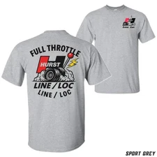 Full Throttle Burnout Graphic Tee, Hurst Shifter Line/Loc Drag Racing Shirt