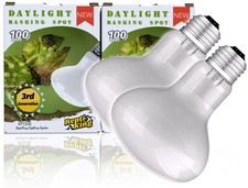 Reptile Heat Bulb Lamp, 2-Pack 100W Daylight Basking Spot, Bearded Dragon/Tur...