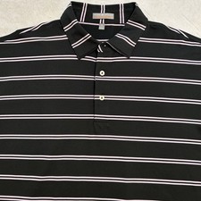 Peter Millar Summer Comfort Mens XL Polo Golf No Course Logo Purple Stripes
