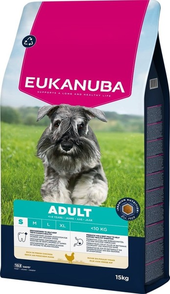 Eukanuba Trockenfutter FüR Kleine Hunderassen Mit Frischem Huhn 15Kg-image