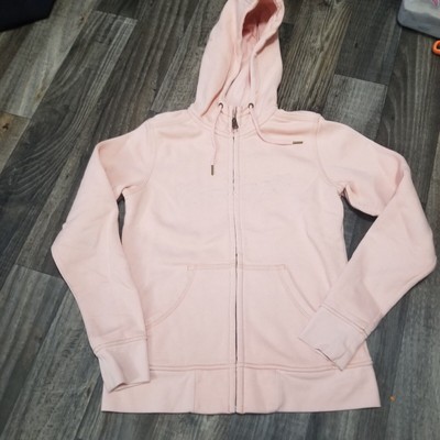 Carhartt Logo Sweater Womens Small Light Pink Full Zip Hoodie
