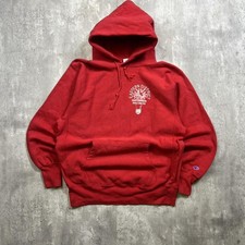 Vintage Champion Reverse Weave hoodie in a sunfaded red