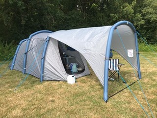 Eurohike Genus 400 4 Person Inflatable Tunnel Tent with canopy and electric pump