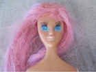 Vintage 1960s Ideal Flatsy Doll 8” Tall Pink Hair Eyelashes Groovy 70s Bride