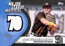 2021 Topps Update Major League Material Black /199 Jake Cronenworth Rookie RC