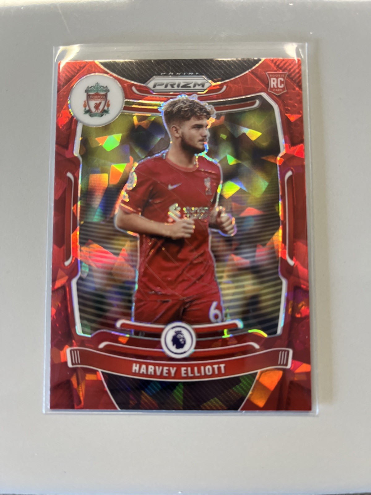2021-22 Panini Prizm Premier League - Harvey Elliott #87 Red Ice Prizm (RC)