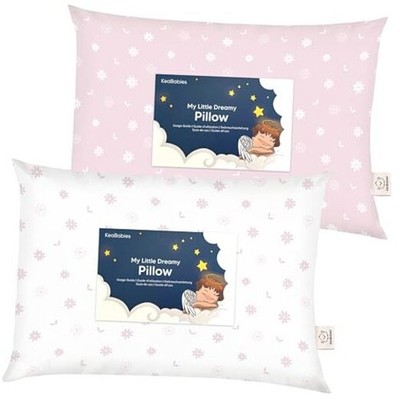  2-Pack Toddler Pillow 13x18 - Soft Organic Cotton Kids 2-Pack, Standard Daisy