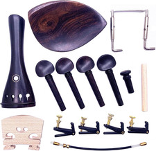 15Pcs 4/4-3/4 Size Violin Fiddle Accessories Kit with 4 Tuning Pegs Tailpiece Ta
