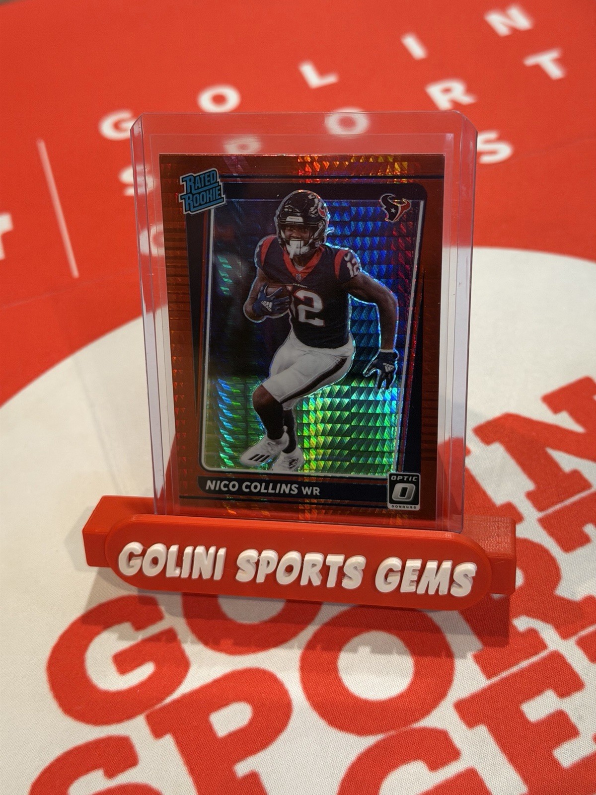 2021 Nico Collins Panini Donruss Optic Rated Rookie Red Stars Prizm RC #230